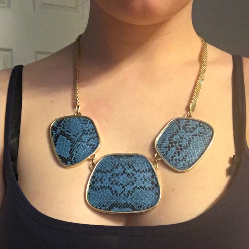 Blue and Gold Statement Necklace